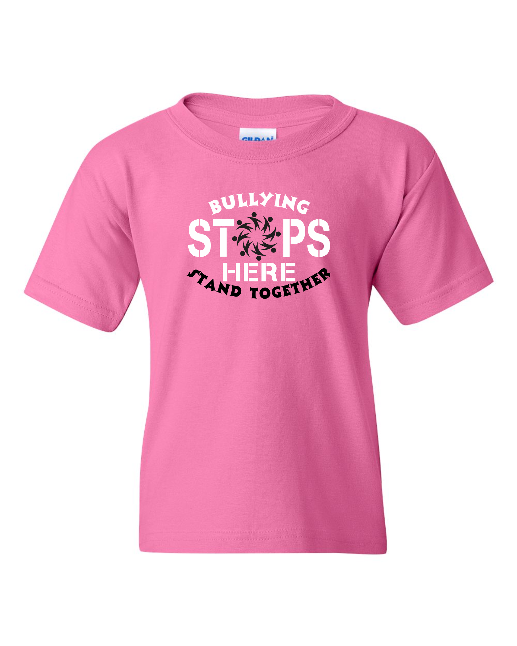 Pink Shirt Day Bullying Stops Here Youth Cotton T shirt River Signs