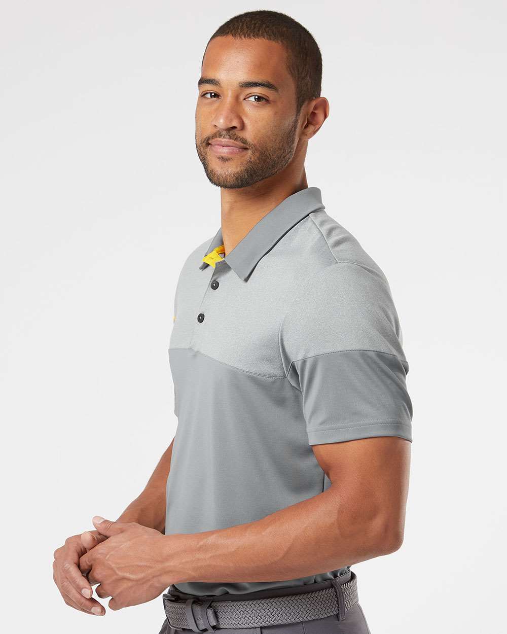 Heathered 3-Stripes Colorblocked Men's Polo - Adidas A213