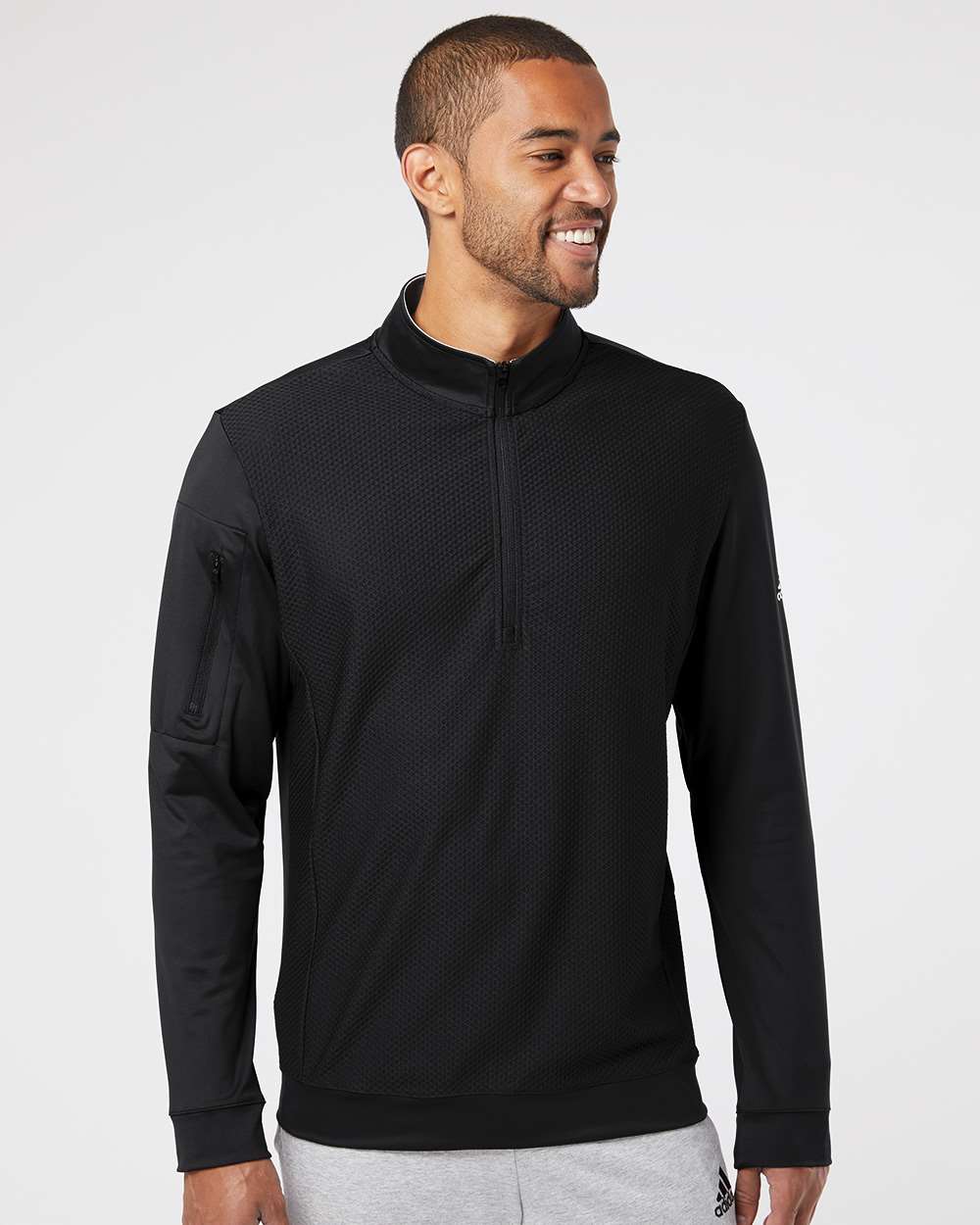 Performance Textured Quarter-Zip Men’s Pullover - Adidas A295