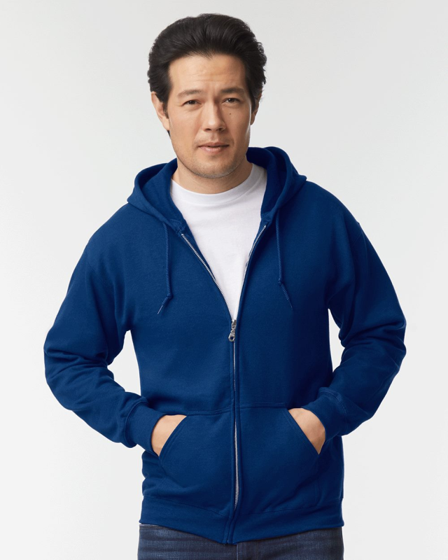 Adult Full-Zip Hoodie - Cotton/Polyester - Gildan 18600