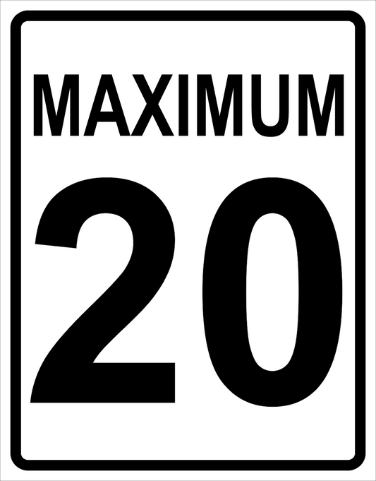 Maximum Speed Sign (20) MUTCDC RB-1