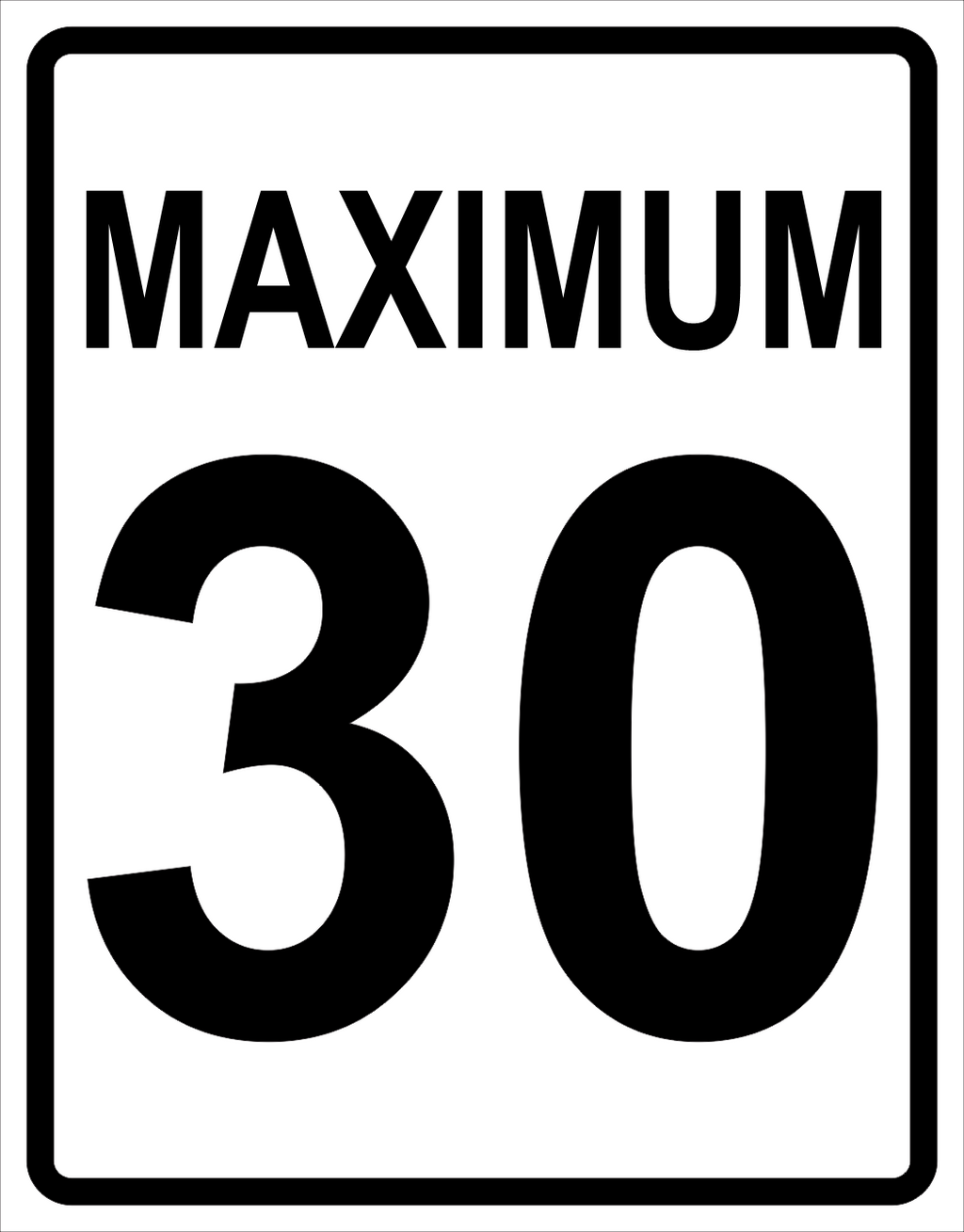 Maximum Speed Sign ( 30 ) MUTCDC RB-1