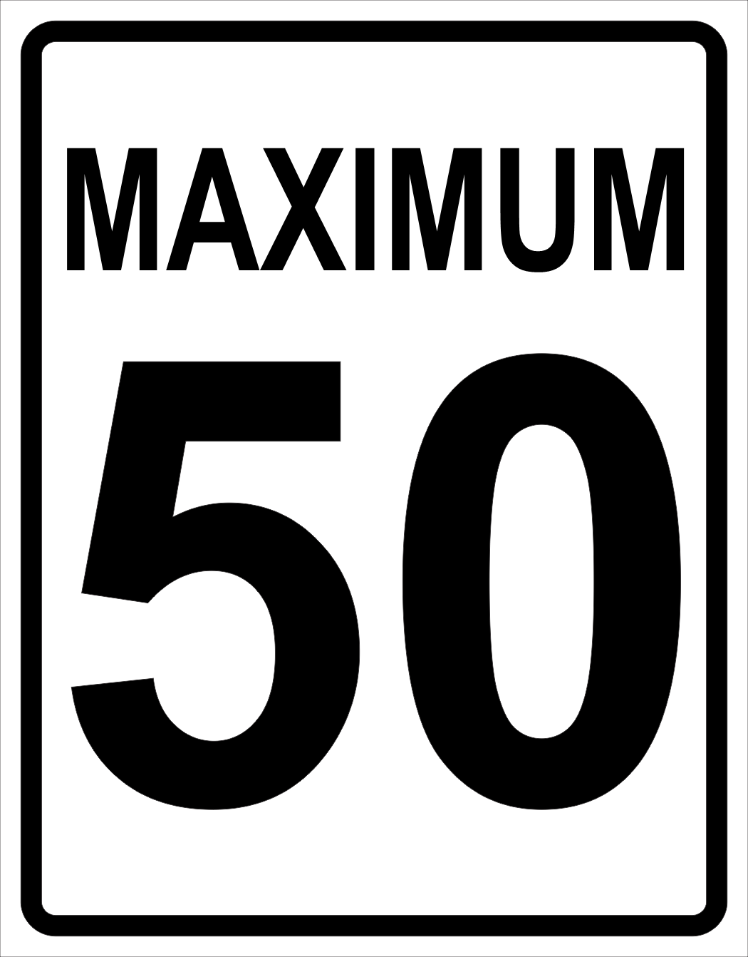 Maximum Speed Sign (50) MUTCDC RB-1