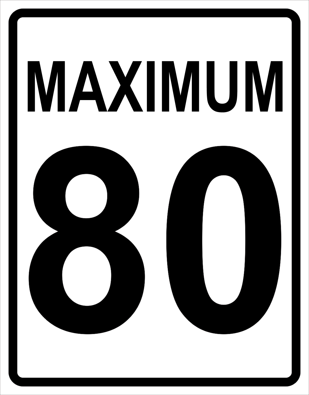 Maximum Speed Sign (80) MUTCDC RB-1