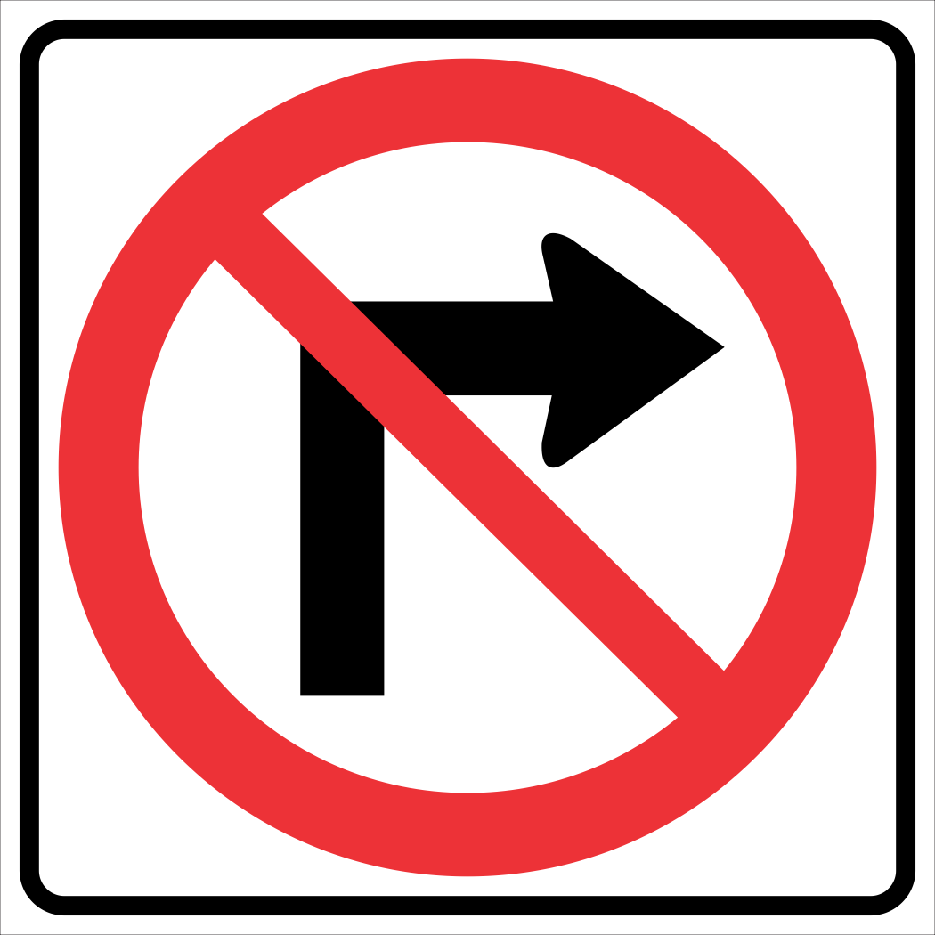 Right Turn Prohibited Sign MUTCDC RB-11R