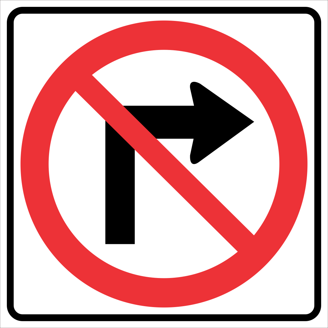 Rb4 Sign Right Turn Prohibited Sign MUTCDC RB-11R – River Signs