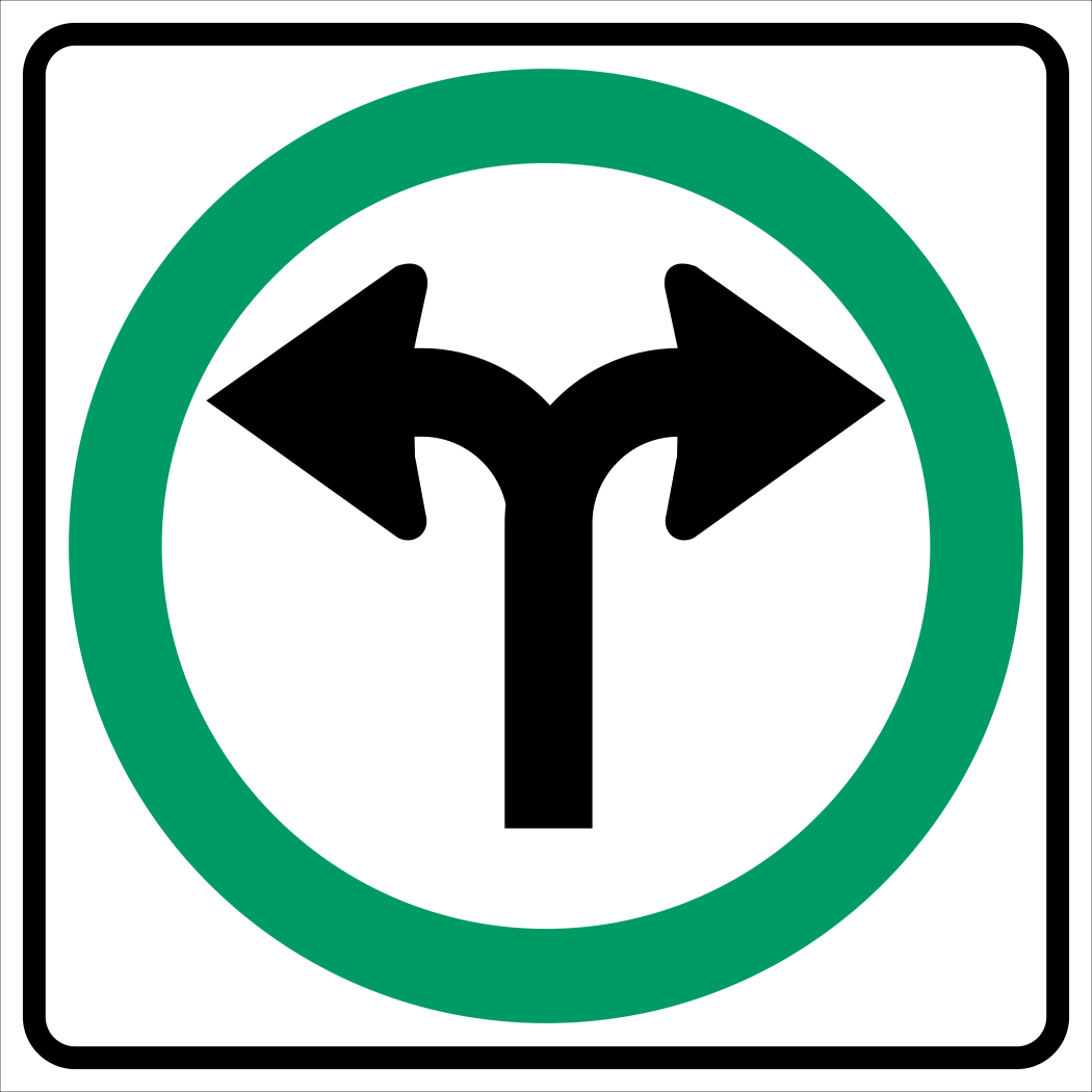 Turn Left Or Right Sign MUTCDC RB-14B - Request Quote β River Signs