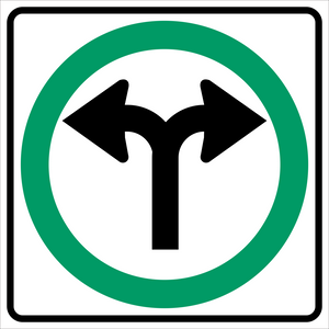 Turn Left Or Right Sign MUTCDC RB-14B