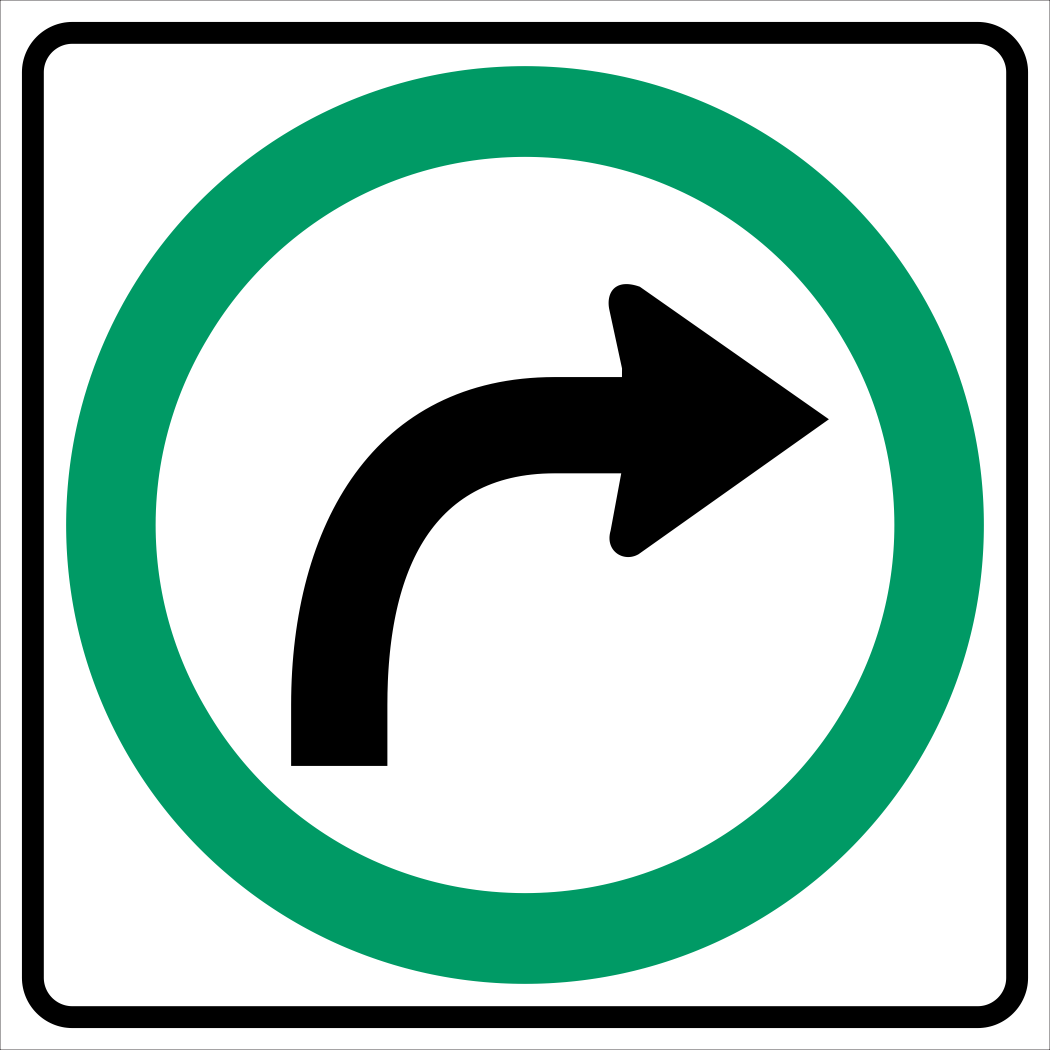 Turn Right Sign MUTCDC RB-14R
