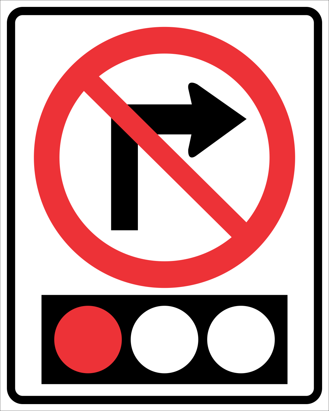 Right Turn On Red Signal Prohibited Horizontal Sign MUTCDC RB-17HR