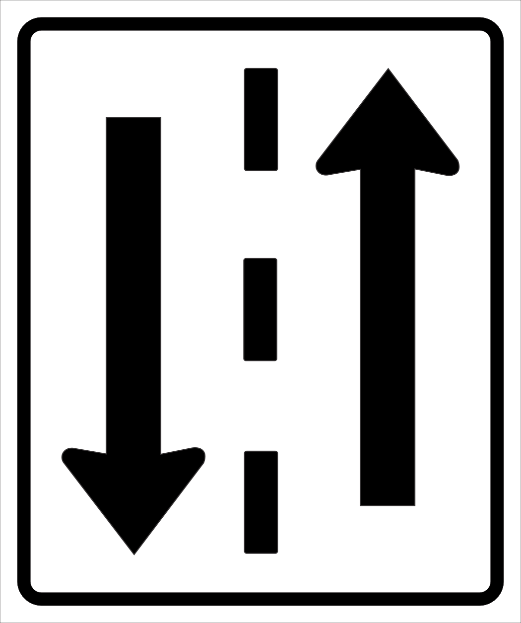 Two Course Sign Two-Way Traffic Sign MUTCDC RB-24 – River Signs