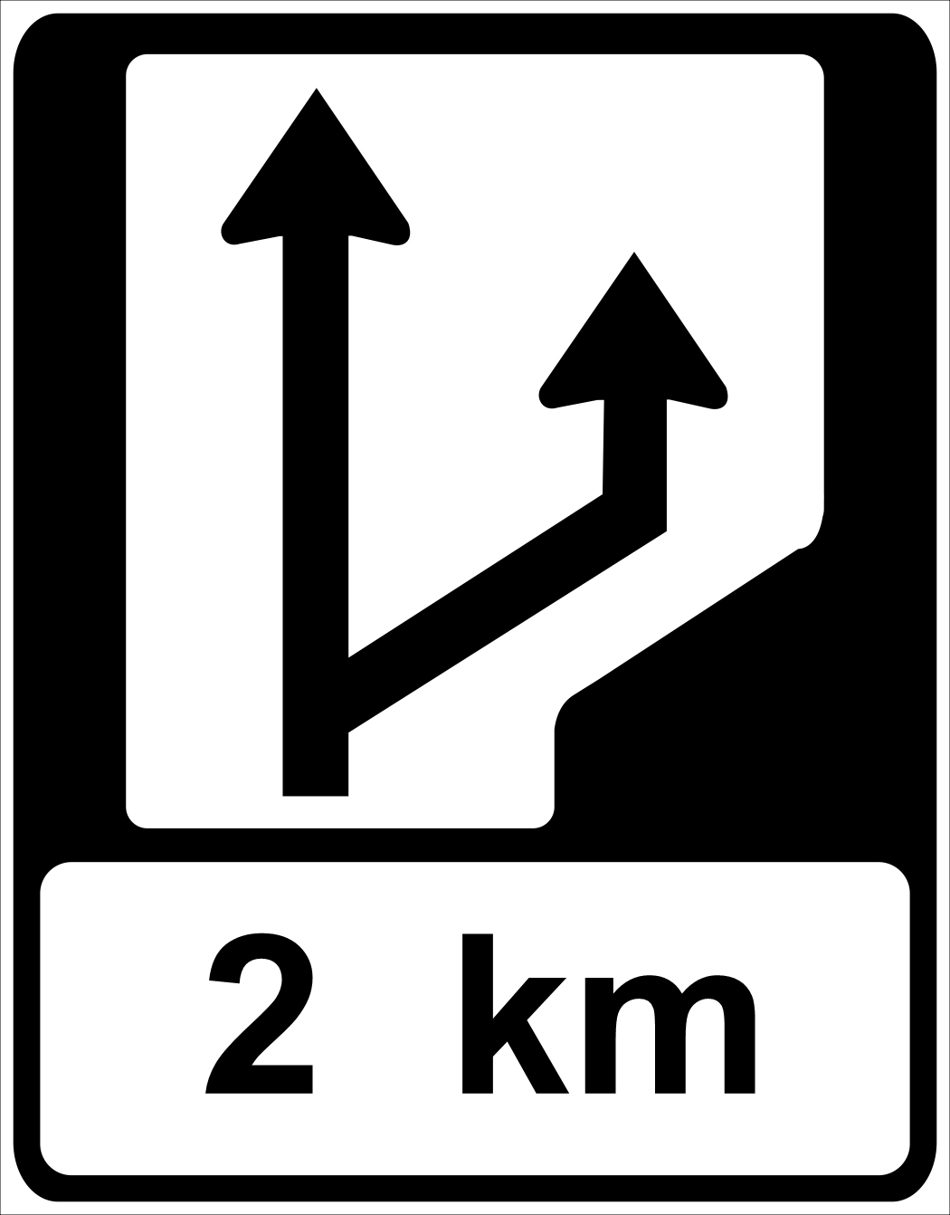 Passing Lane 2 KM Ahead Sign MUTCDC RB-30