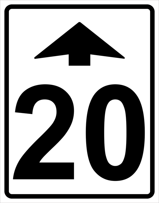 Maximum Speed Changes Ahead Sign (20) MUTCDC RB-5