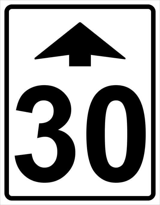 Maximum Speed Changes Ahead Sign (30) MUTCDC RB-5