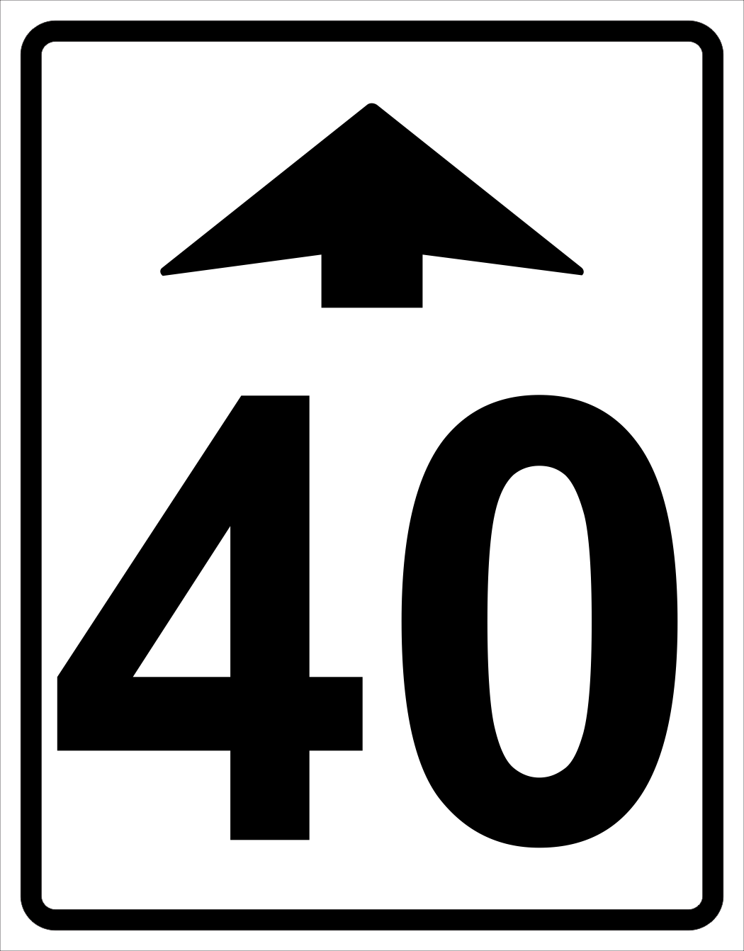 Maximum Speed Changes Ahead Sign ( 40 ) MUTCDC RB-5