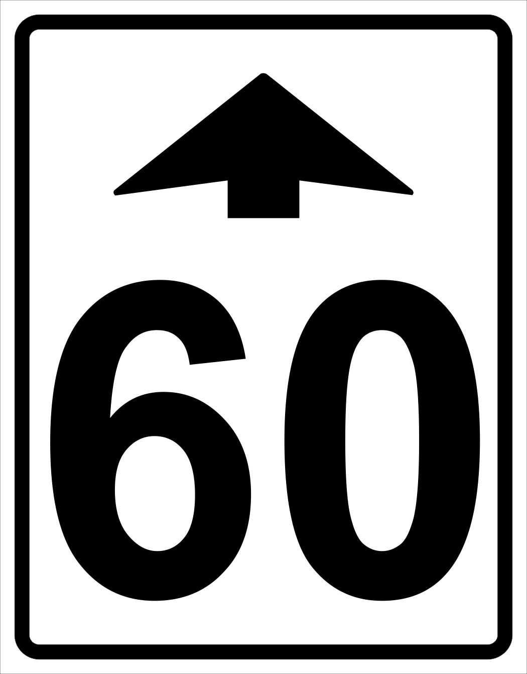 Maximum Speed Changes Ahead Sign ( 60 ) MUTCDC RB-5 – River Signs