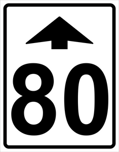 Maximum Speed Changes Ahead Sign ( 80 ) MUTCDC RB-5