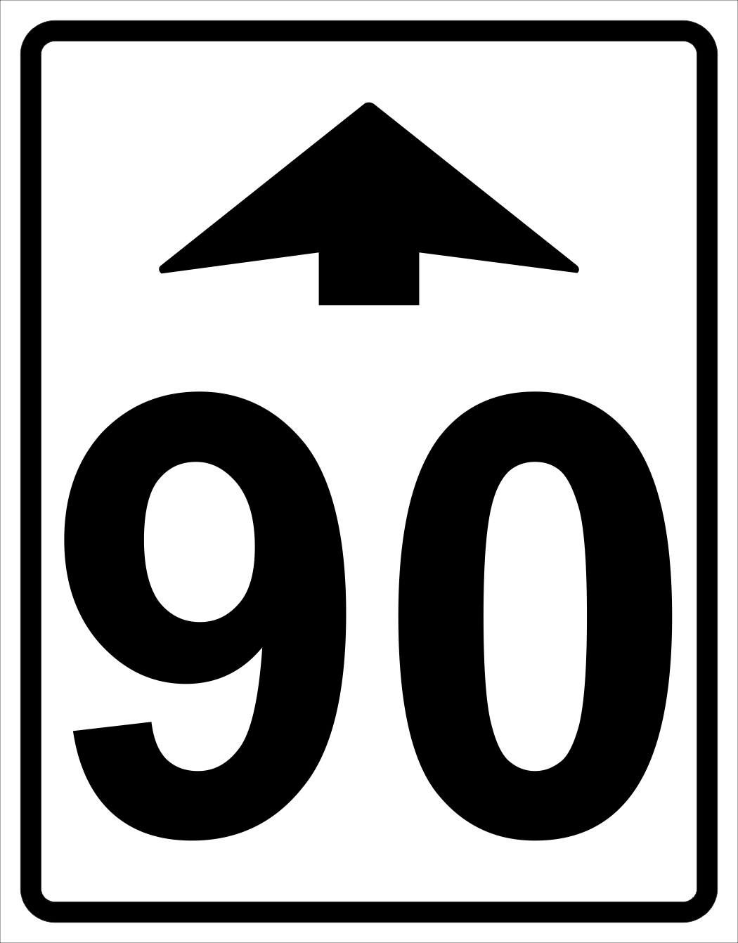 Within 90 Sign Maximum Speed Changes Ahead Sign ( 90 ) MUTCDC RB-5 – River Signs