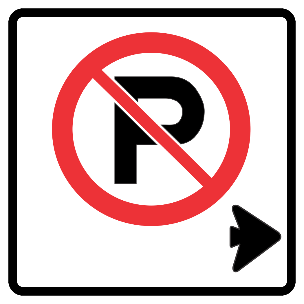 Parking Prohibited Right Arrow Sign MUTCDC RB-51R