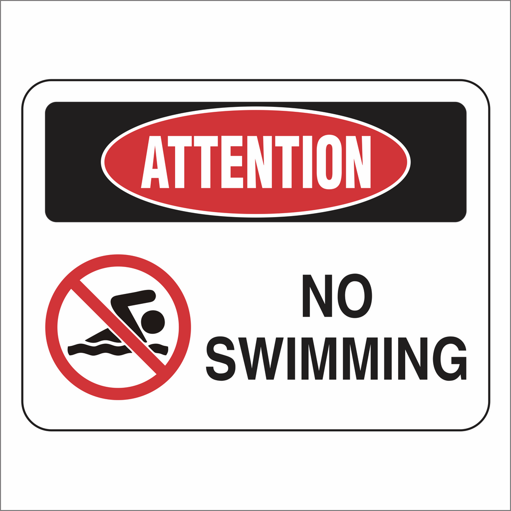No Swimming - Attention - Sign