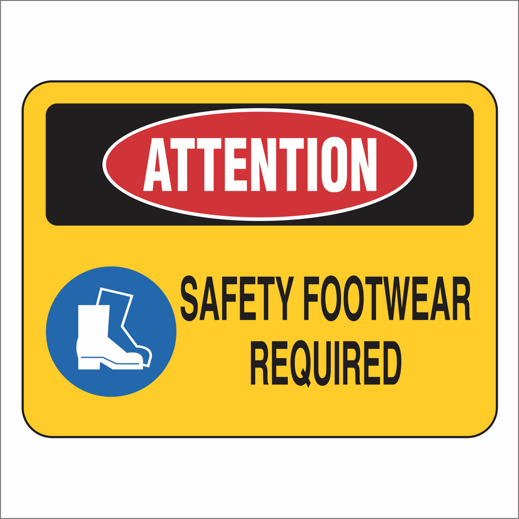 Safety Footwear Required - Attention - Sign