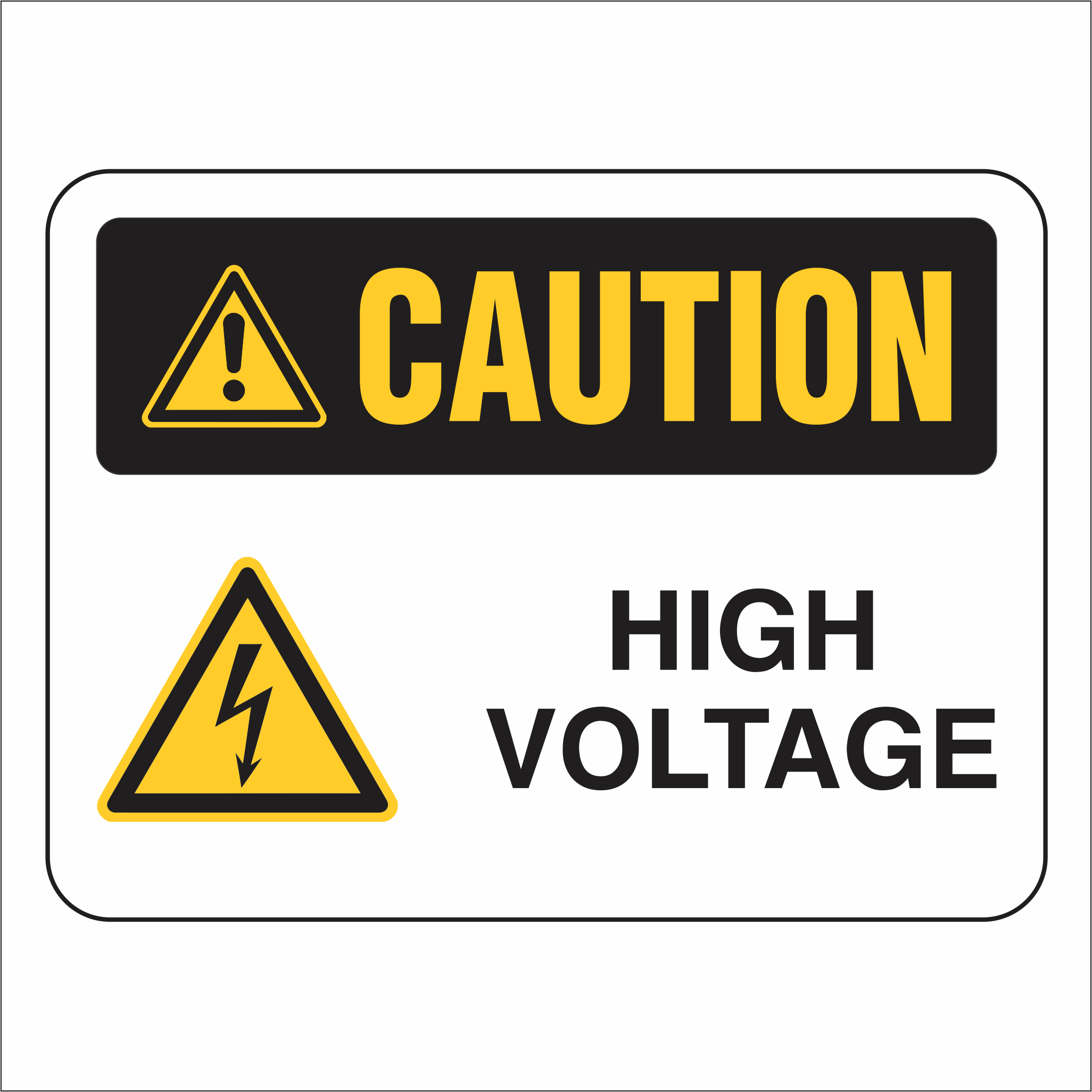 High Voltage - Caution - Sign