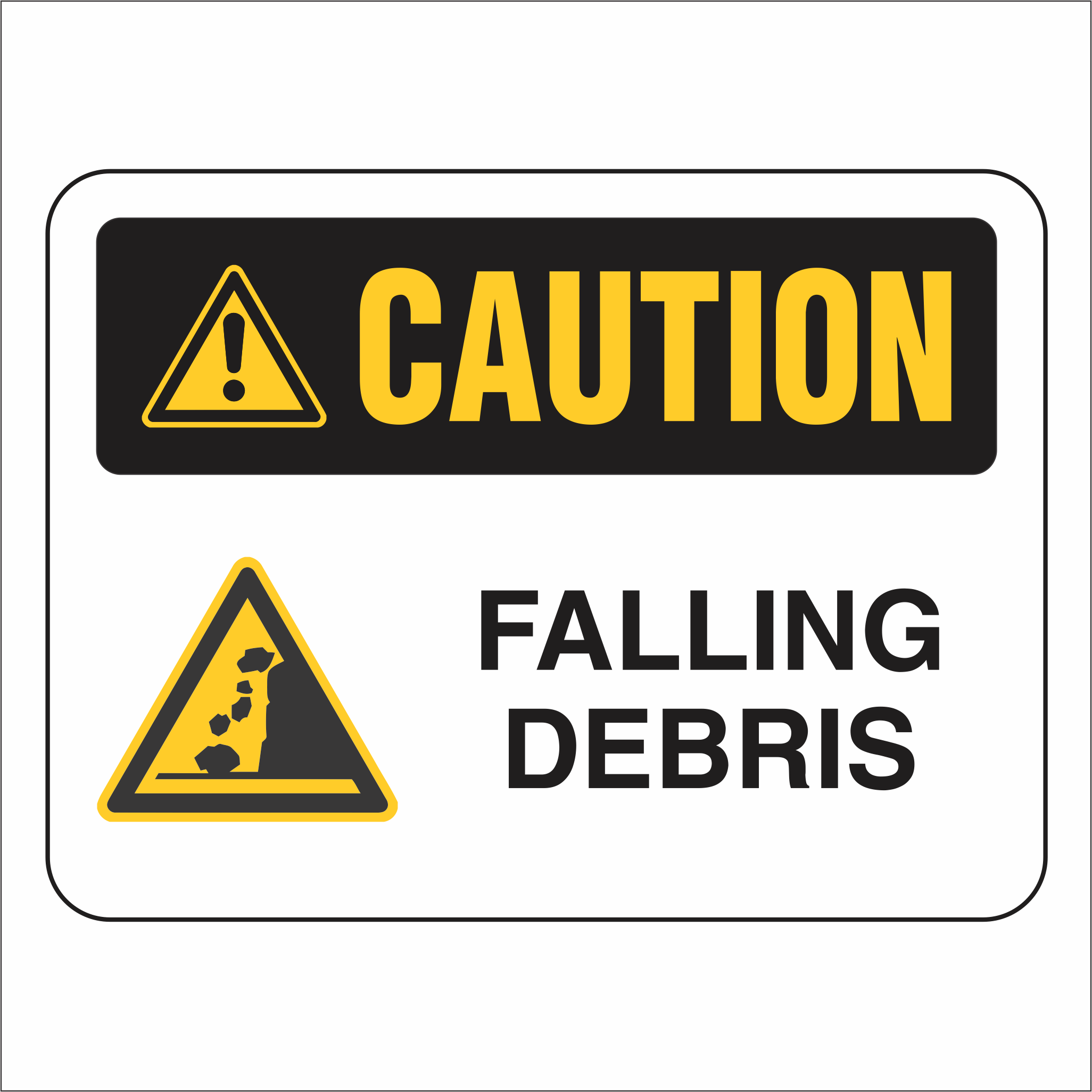 Falling Debris - Caution - Sign