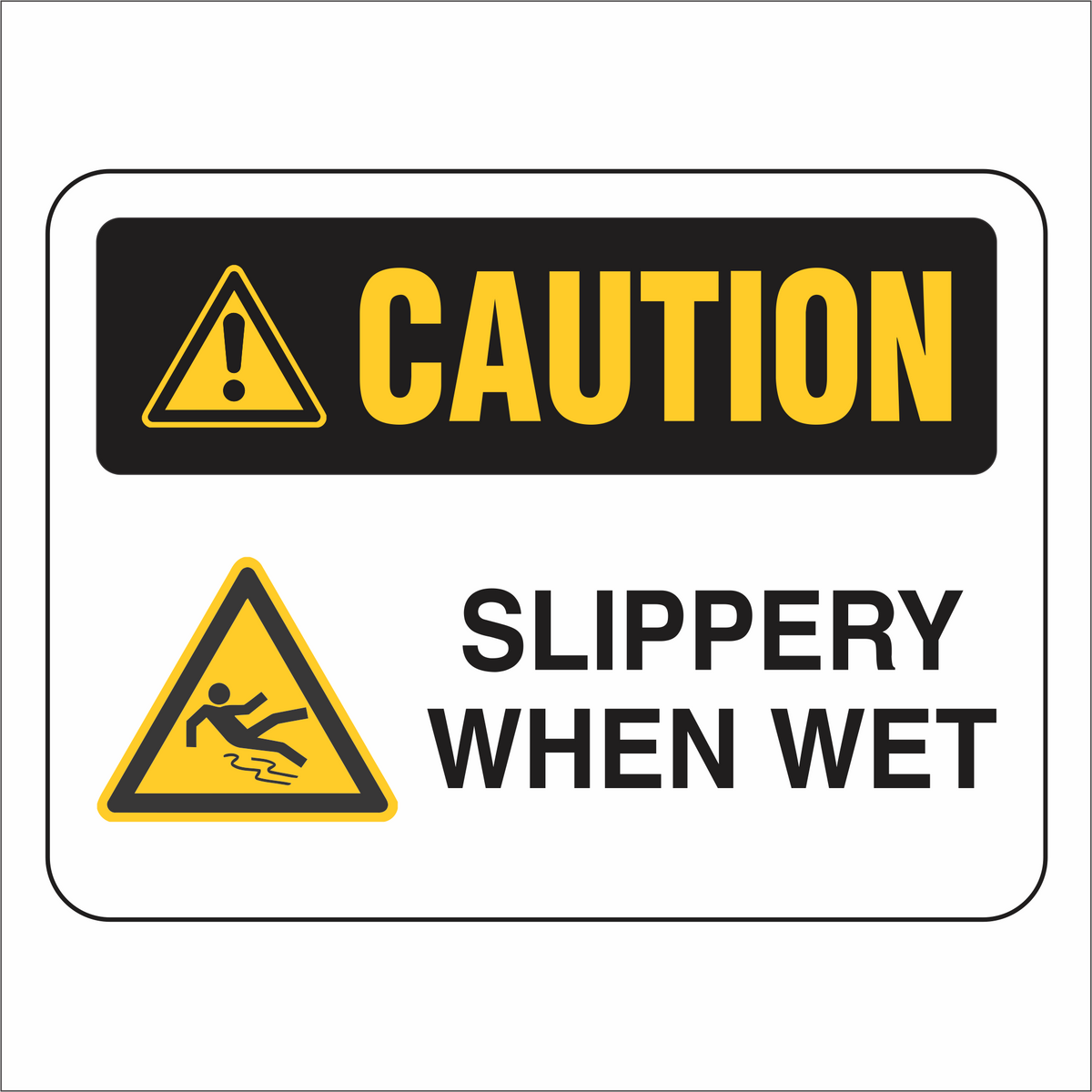 Sweltering Sign Slippery When Wet - Caution - Sign – River Signs