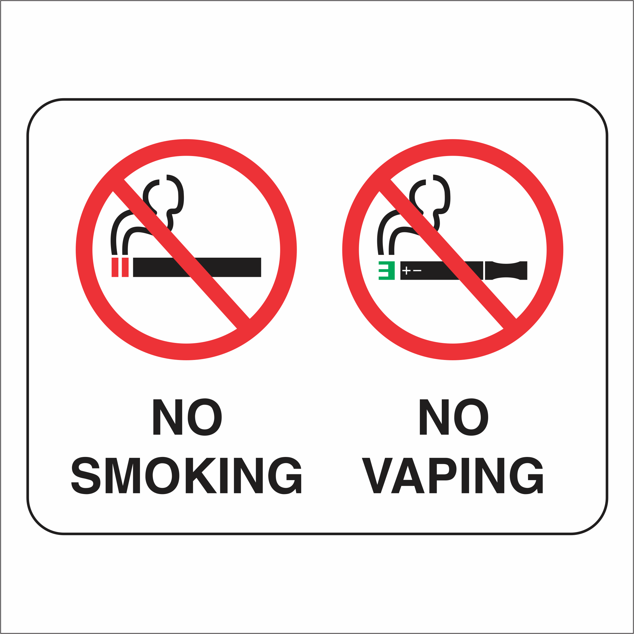 No Smoking/ Vaping - Sign