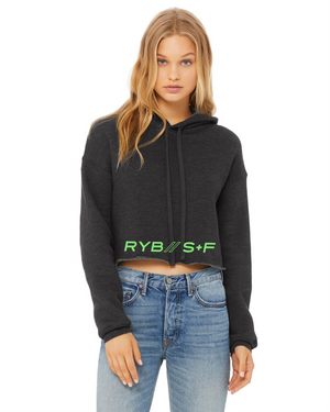 RYB//S+F - Dark Grey Heather Fleece Crop Hoodie