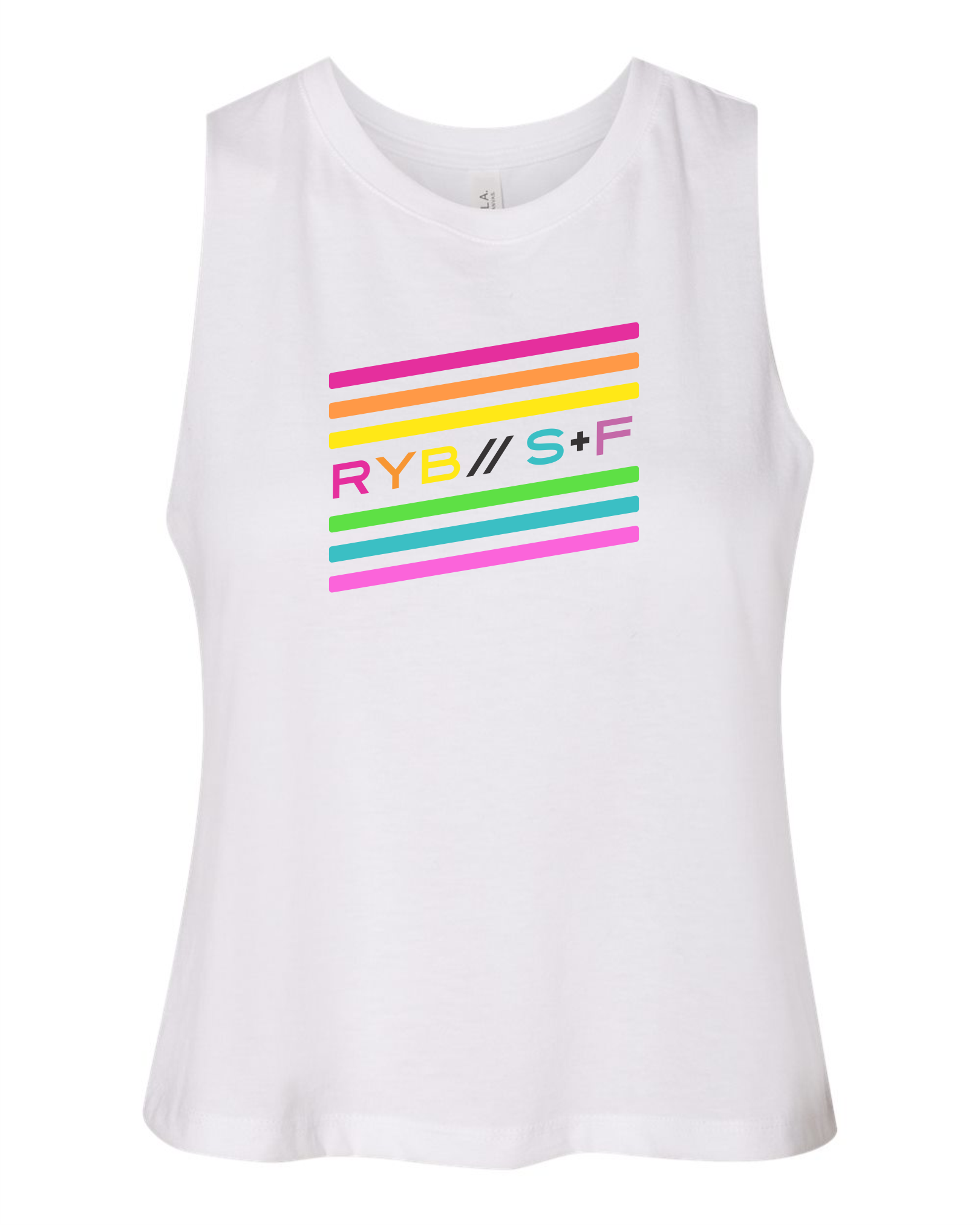 RYB//S+F - Racerback White Cropped Tank