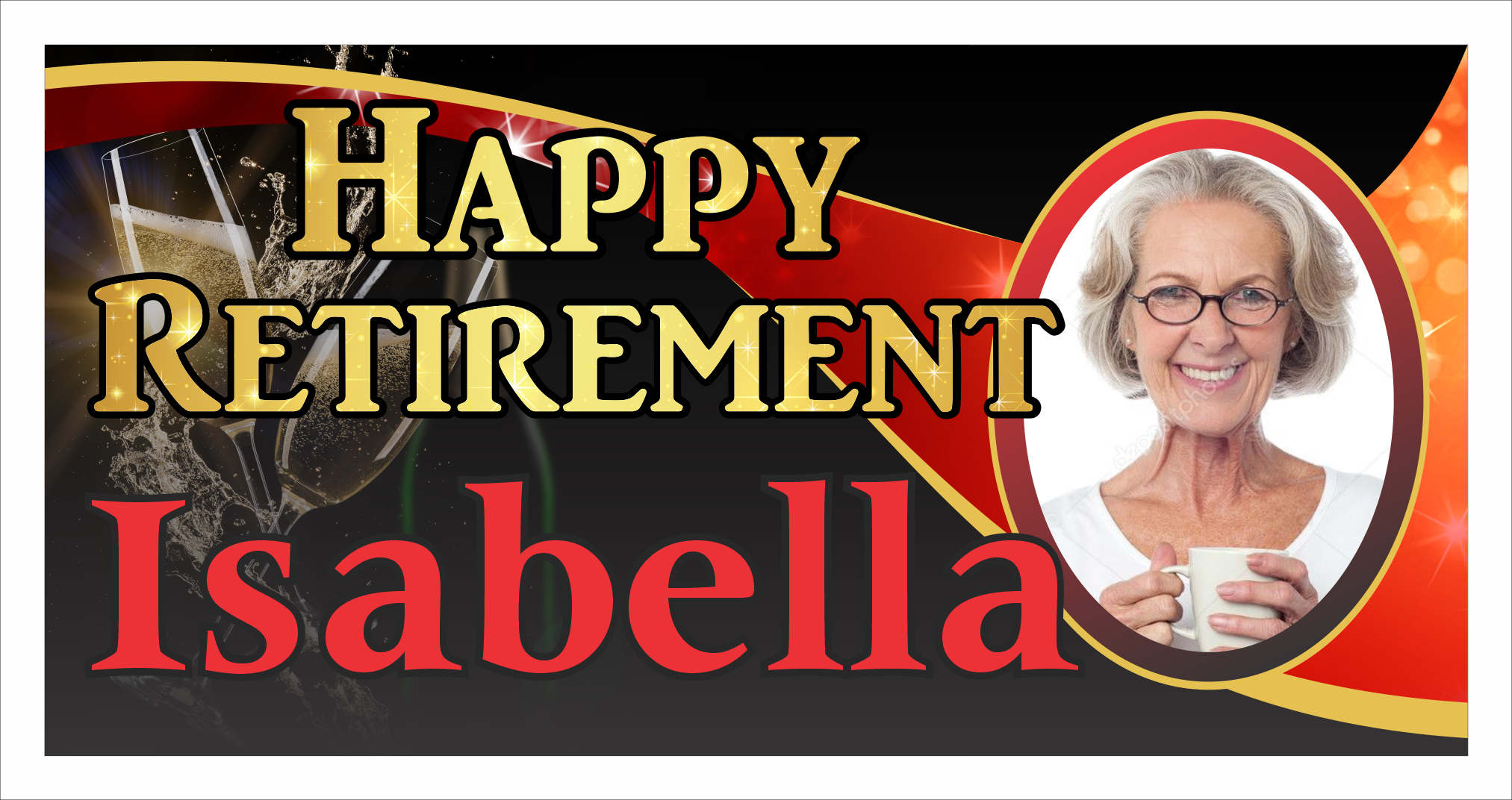 Retirement Banner - Isabella (with Photo)