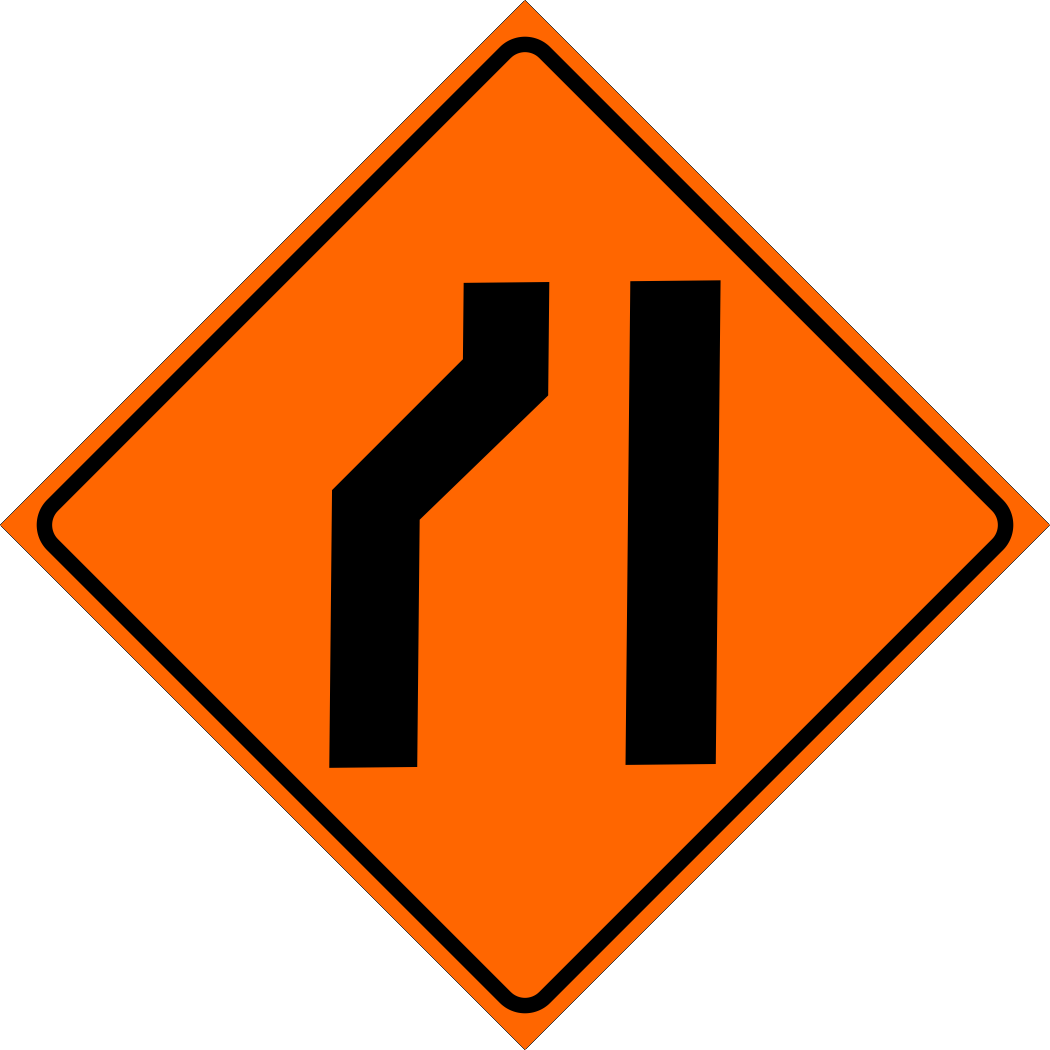 Road Narrows Right Sign MUTCDC TC-34R