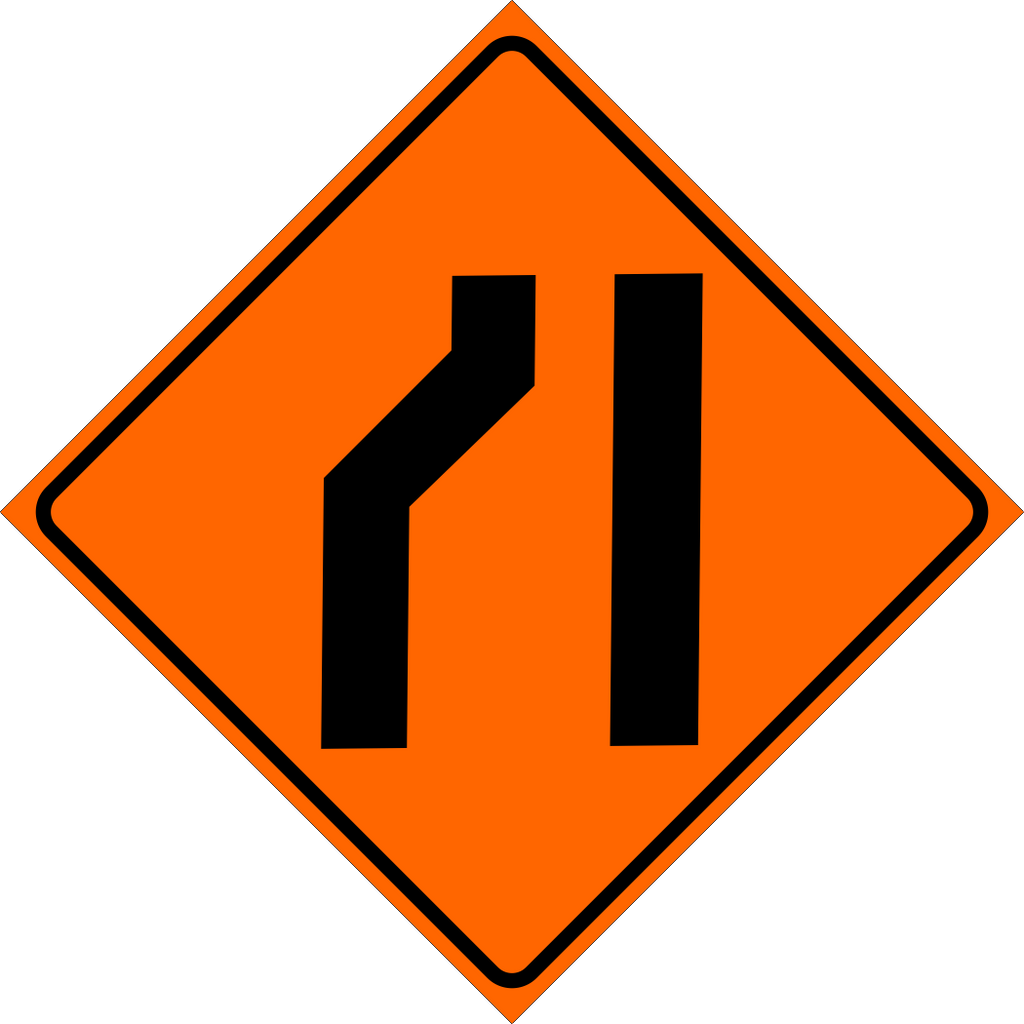 Road Narrows Right Sign MUTCDC TC-34R