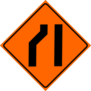 Road Narrows Right Sign MUTCDC TC-34R