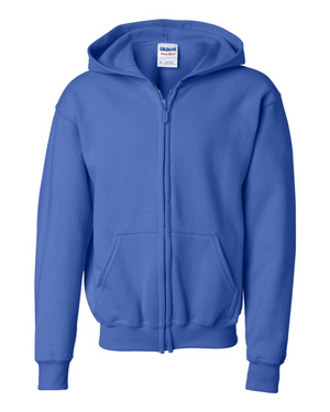 Youth Full-Zip Hoodie - Cotton/Polyester - Gildan 18600B