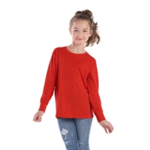 Breeze - Youth Long Sleeve Crew Neck Cotton Tee - CSW24/7 S5615Y