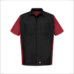Black_ Red Adult Dress Shirt - Short Sleeve - SY20