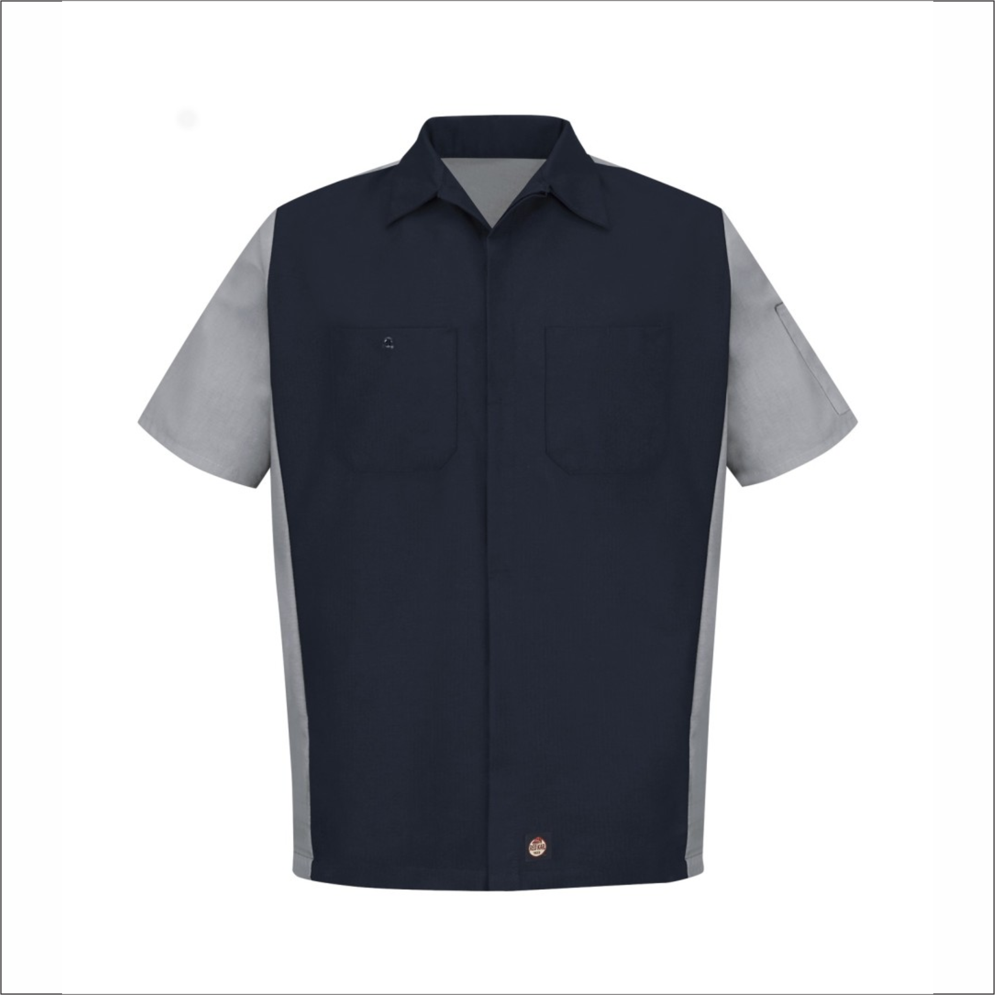 Adult Navy Grey Dress Shirt - Short Sleeve - SY20
