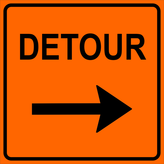 Right Arrow Detour Sign MUTCDC TC-11R90