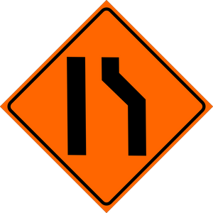 Road Narrows Left Sign MUTCDC TC-34L