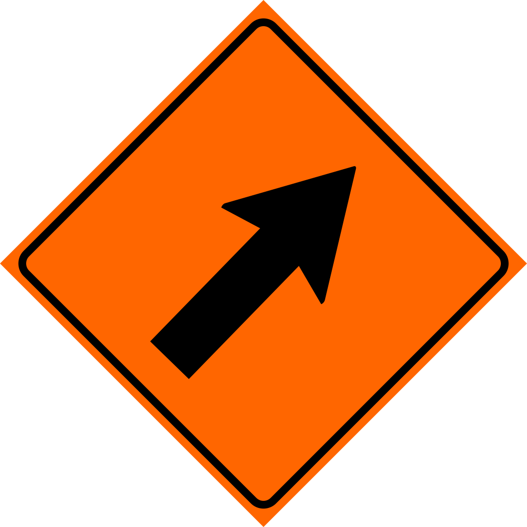 Right Lane Closure Taper Sign MUTCDC TC-6R – River Signs