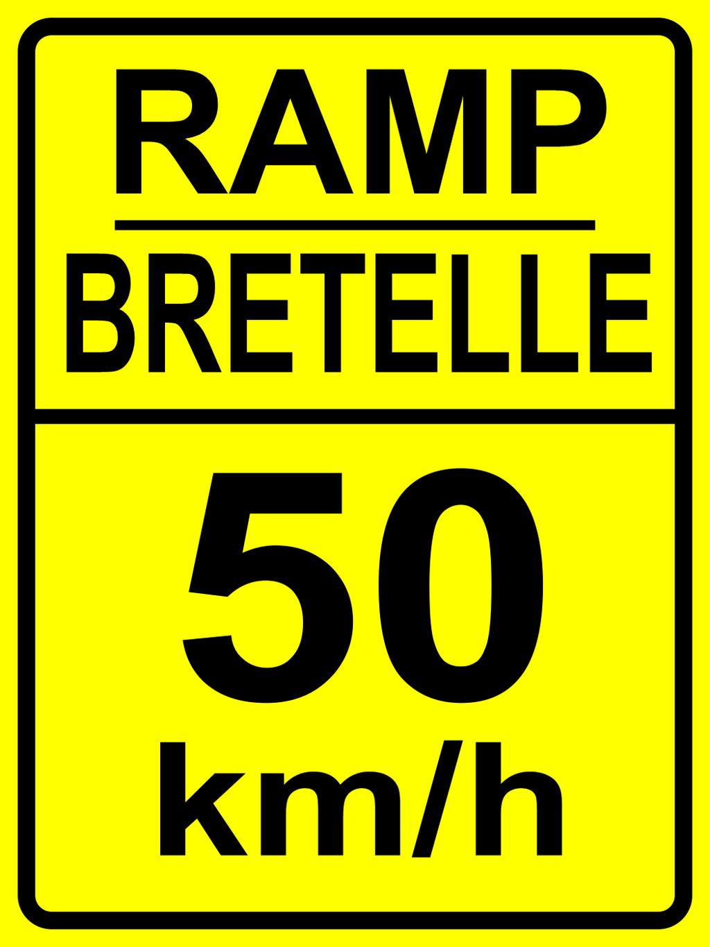 Ramp Advisory Speed Sign (50) MUTCDC WA-10B
