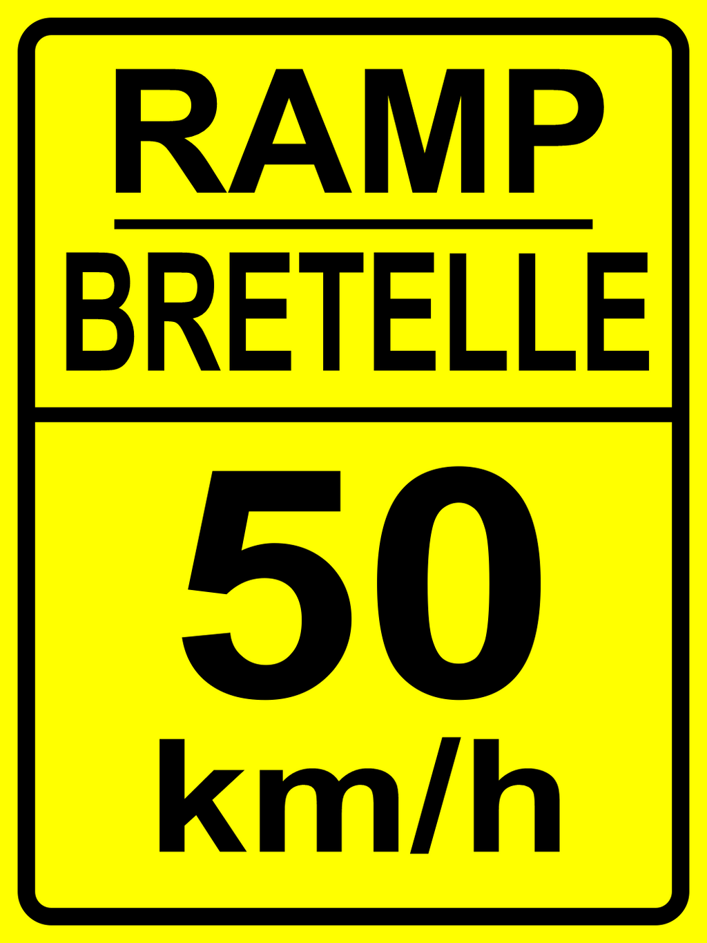 Ramp Advisory Speed Sign ( 50 ) MUTCDC WA-10B