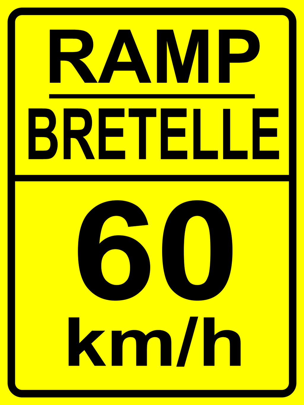 Ramp Advisory Speed Sign ( 60 ) MUTCDC WA-10B