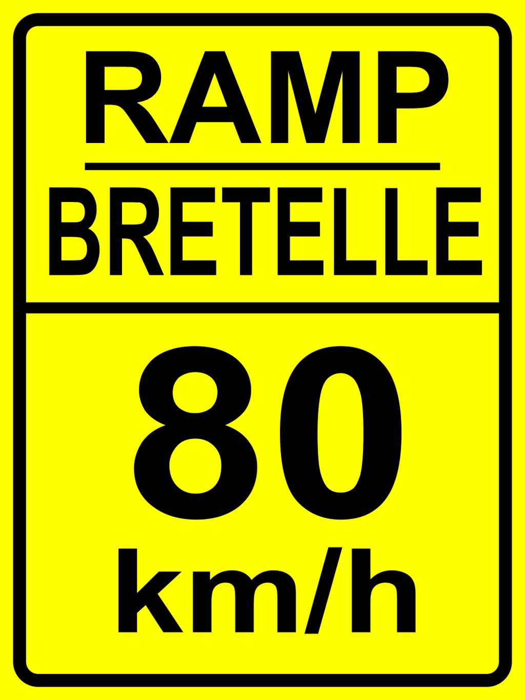 Ramp Advisory Speed Sign ( 80 ) MUTCDC WA-10B