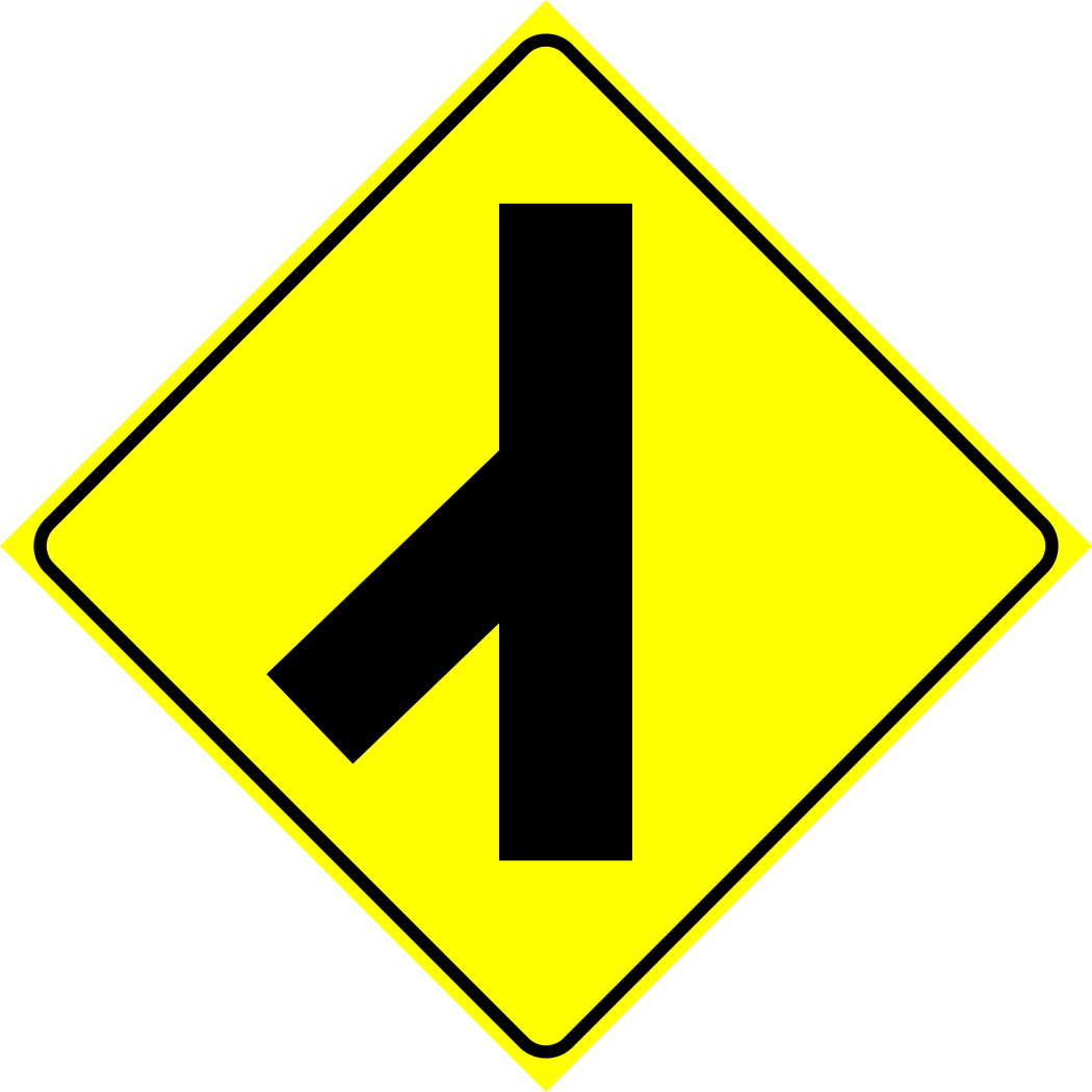 Concealed Road Merge Left Sign MUTCDC WA-12L