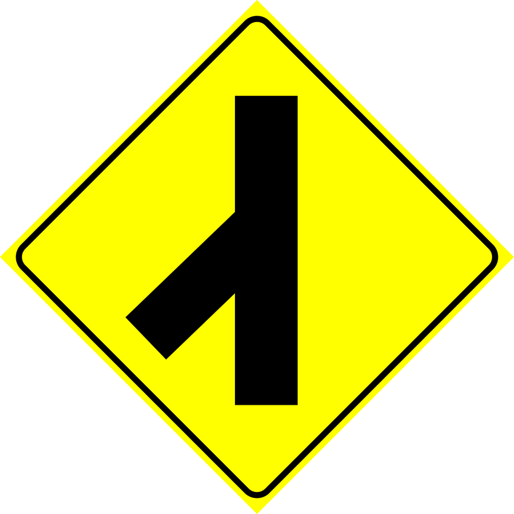 Concealed Road Merge Left Sign MUTCDC WA-12L