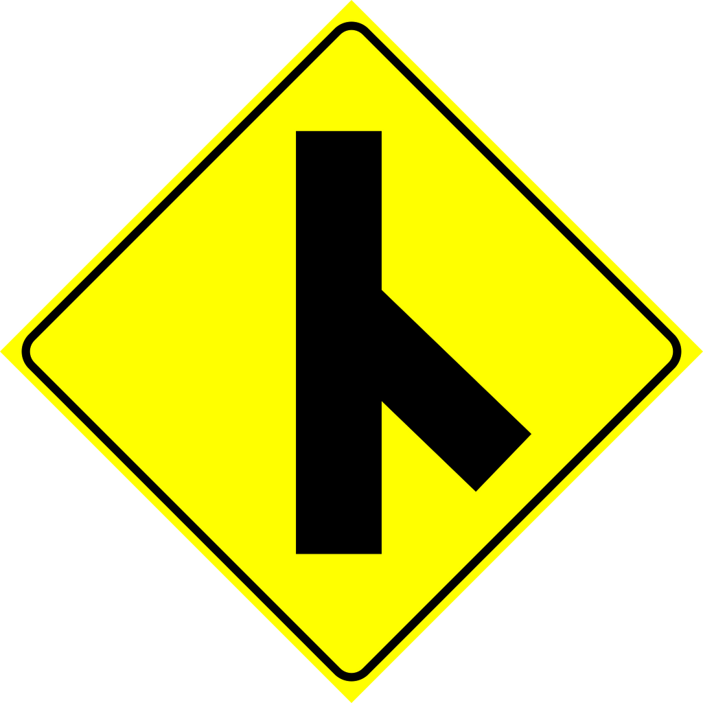 Concealed Road Merge Right Sign MUTCDC WA-12R