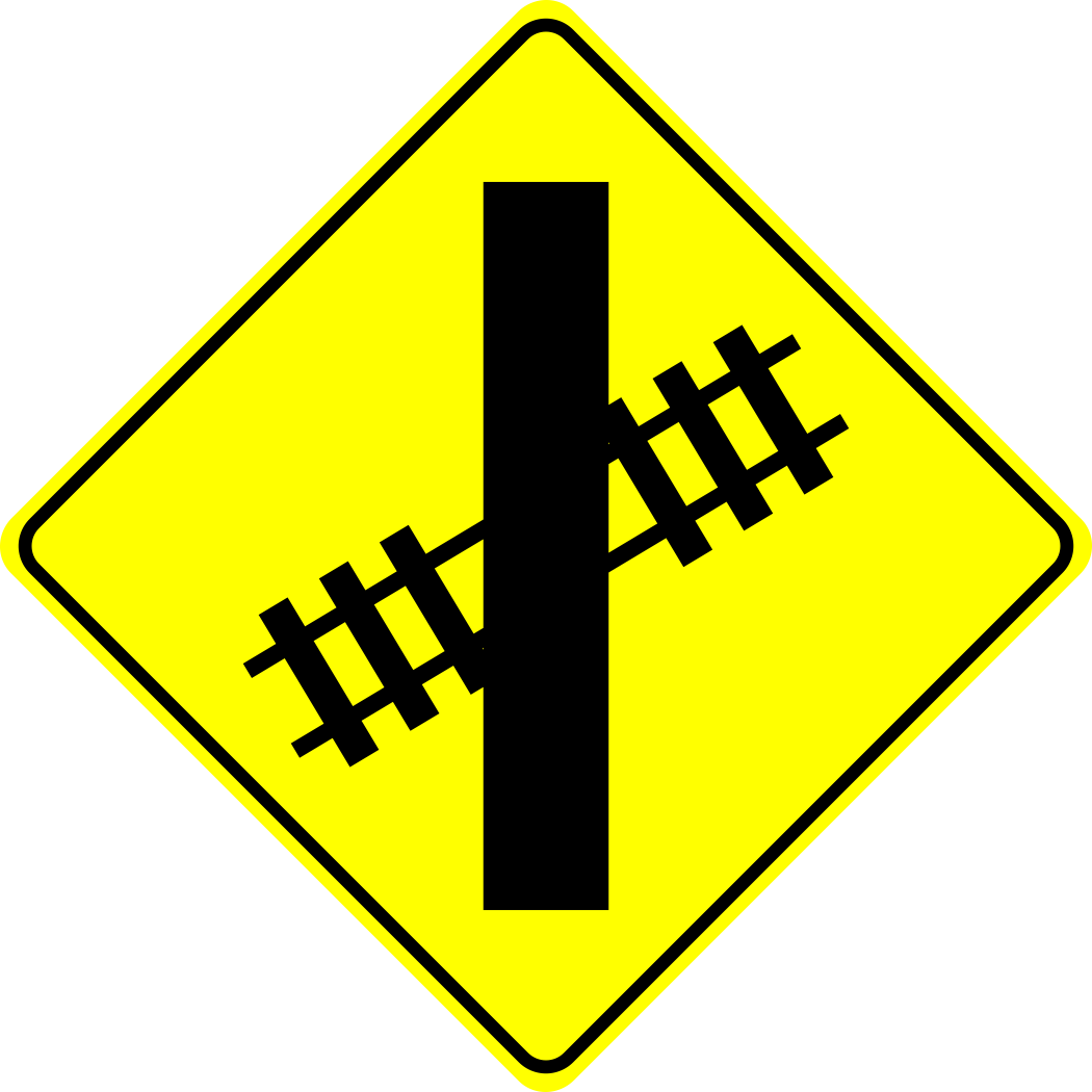 Railway Crossing Ahead (Left) Sign MUTCDC WA-18L